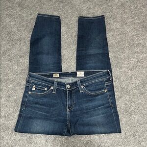 AG Adriano Goldschmied Dark Blue Stilt Cigarette Leg Jeans